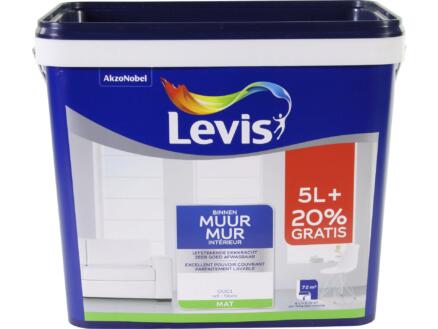 Levis Muurverf Mat 5l + 20% Gratis Wit