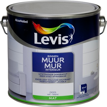 Levis Muur Binnen Mat Wit 2,5L