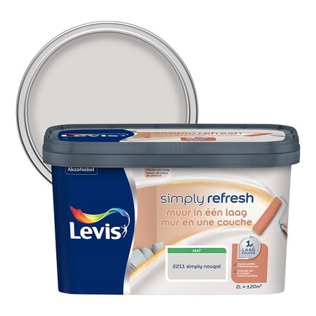 Levis Simply Refresh muurverf 1 laag mat 2l simply nougat