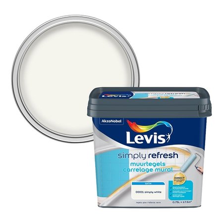 Levis Simply Refresh muurverf tegels zijdeglans 0,75l simply white