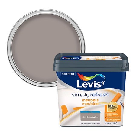 Levis Simply Refresh lak meubels zijdeglans 0,75l simply zinc