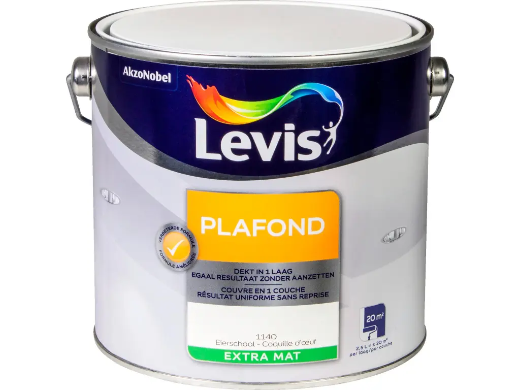 Levis Plafondverf Extra Mat 2,5l Eierschaal