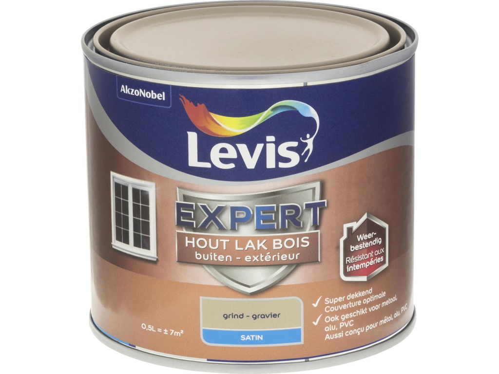 Levis Expert Houtlak Buiten Zijdeglans 0,5l Grind