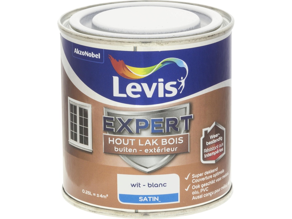 Levis Expert Houtlak Buiten Zijdeglans 0,25l Wit