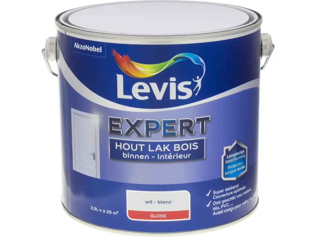 Levis Expert Binnenlak Hoogglans Wit 2,5l