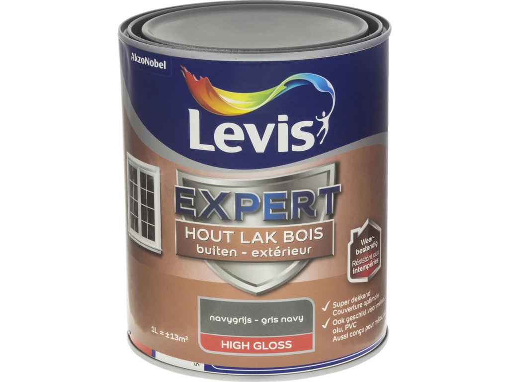 Levis Expert Houtlak Buiten Hoogglans 1l Navygrijs