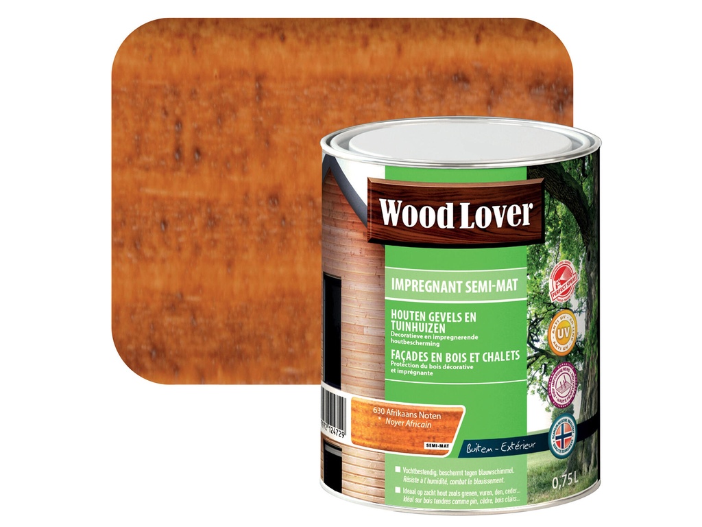 WOODLOVER IMPREGN. SEMI-MAT 630 AFRIKAANS NOTEN 0,75 LITER