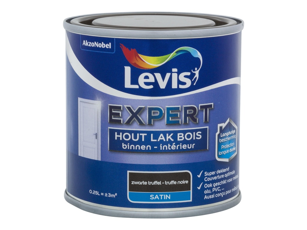 Levis Expert Binnenlak Zijdeglans Zwarte Truffel 250 ml