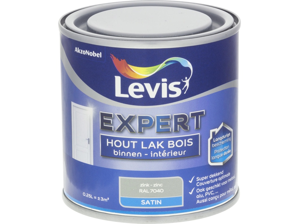 Levis Expert Binnenlak Zijdeglans Zink 250 ml