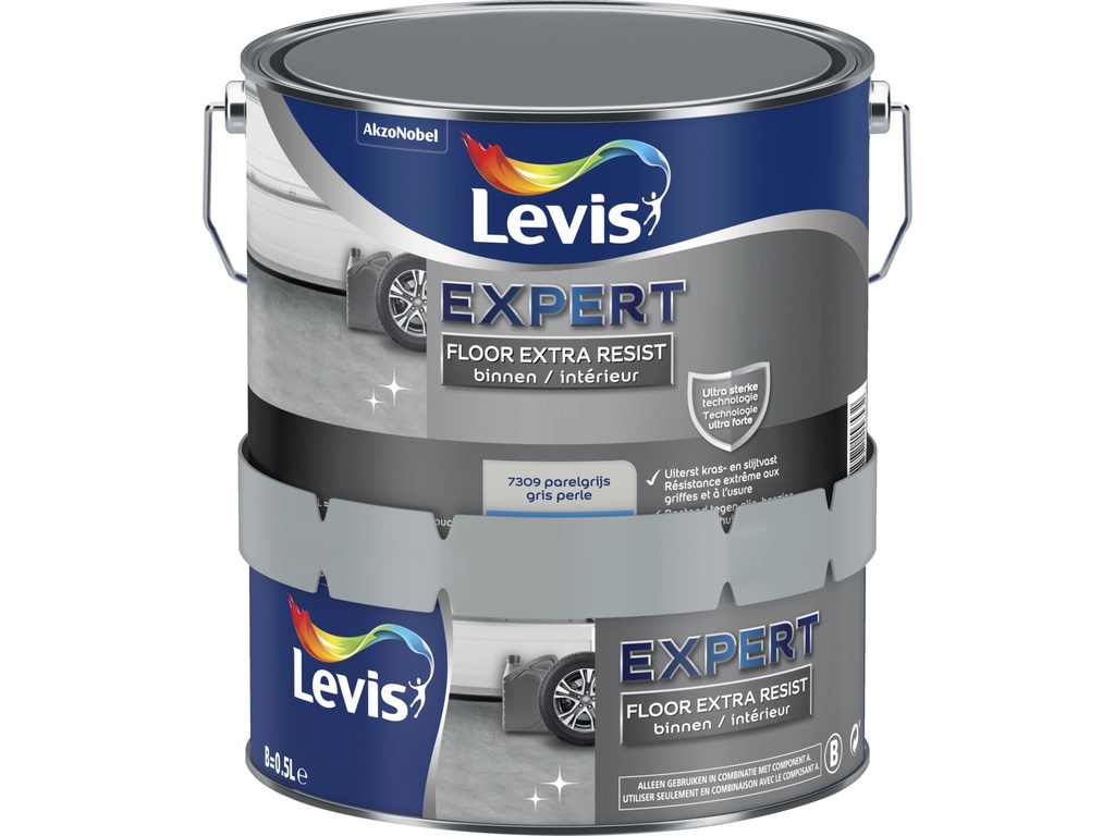 Levis Expert Floor Extra Resist set 7309 2,5L parelgrijs