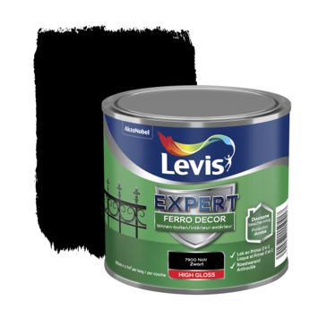 Levis Ferro Decor Grondverf En Afwerkingslak Hoogglans 500ml Zwart