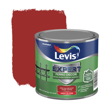 Levis Ferro Decor Grondverf En Afwerkingslak Hoogglans 500 ml Karmijnrood 