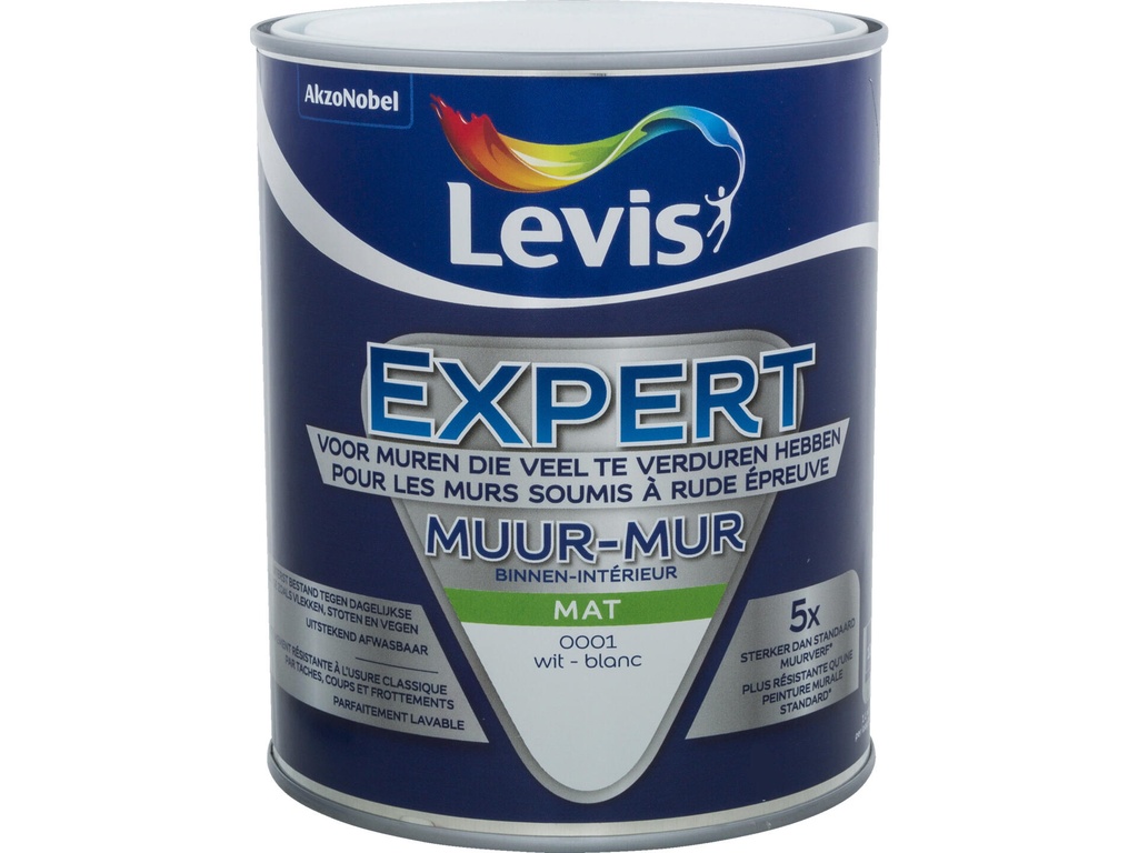 Levis Expert Muurverf Binnen Mat 1l Wit