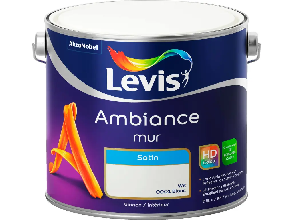 Levis Ambiance Muurverf Zijdeglans 2,5l Wit