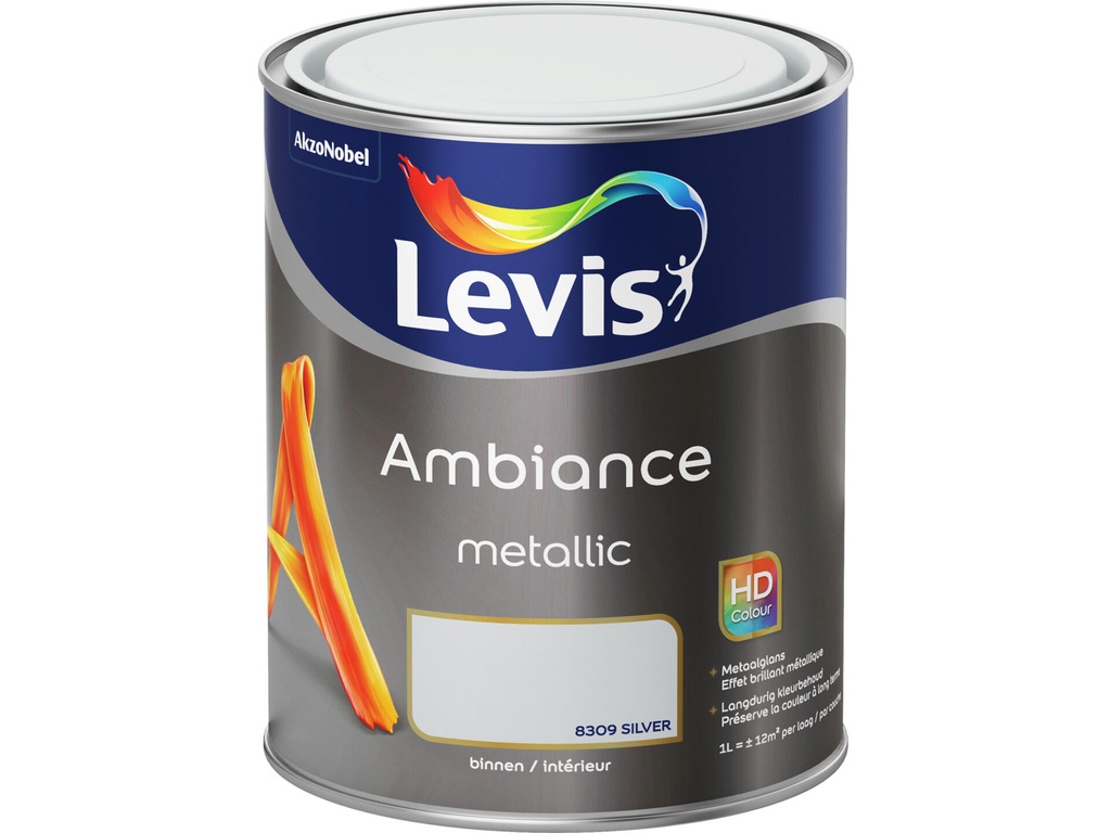 Levis Ambiance Metallic Muurverf 1l Zilver