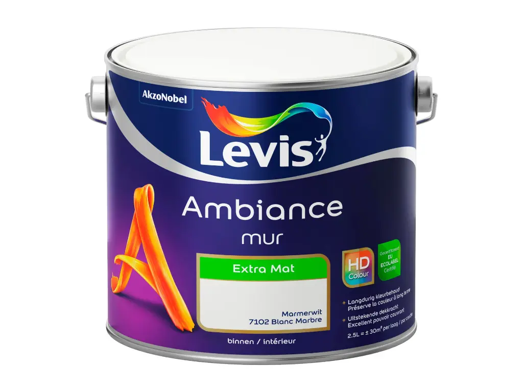 Levis Ambiance Muurverf Extra Mat 2,5l Marmerwit