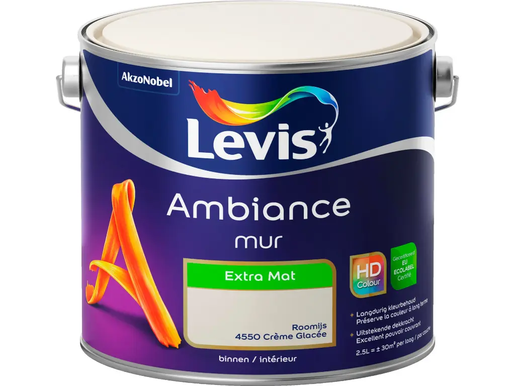 Levis Ambiance Muurverf Extra Mat 2,5l Roomijs