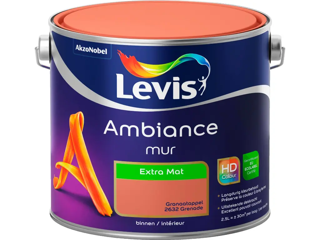 Levis Ambiance Muurverf Extra Mat 2,5l Granaatappel