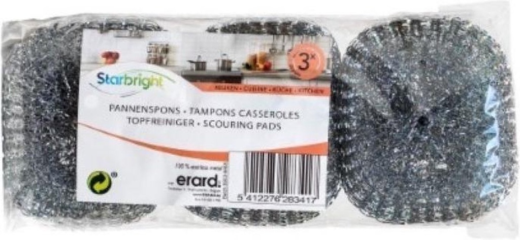 STARBRIGHT METALEN SPONS 20GR 3ST
