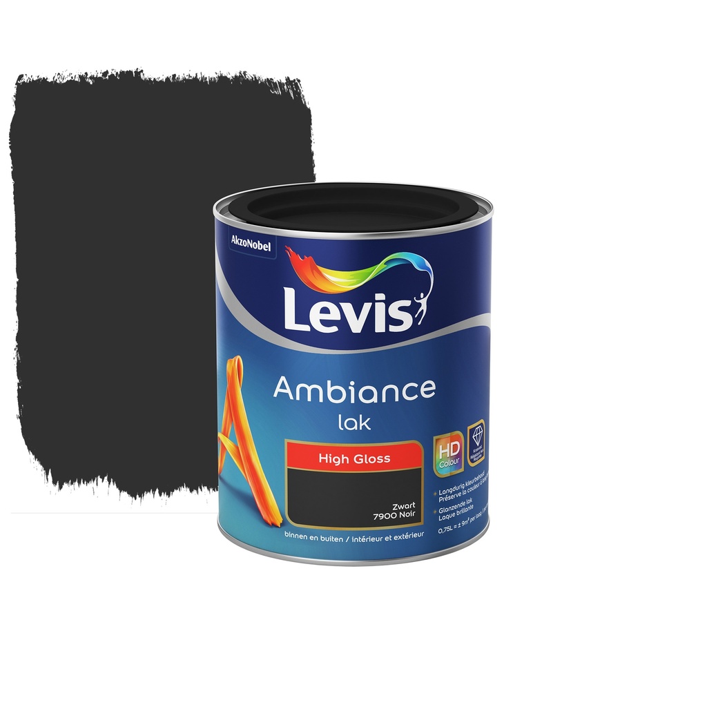 Levis Ambiance Lak Hoogglans 7900 Zwart 750 ml