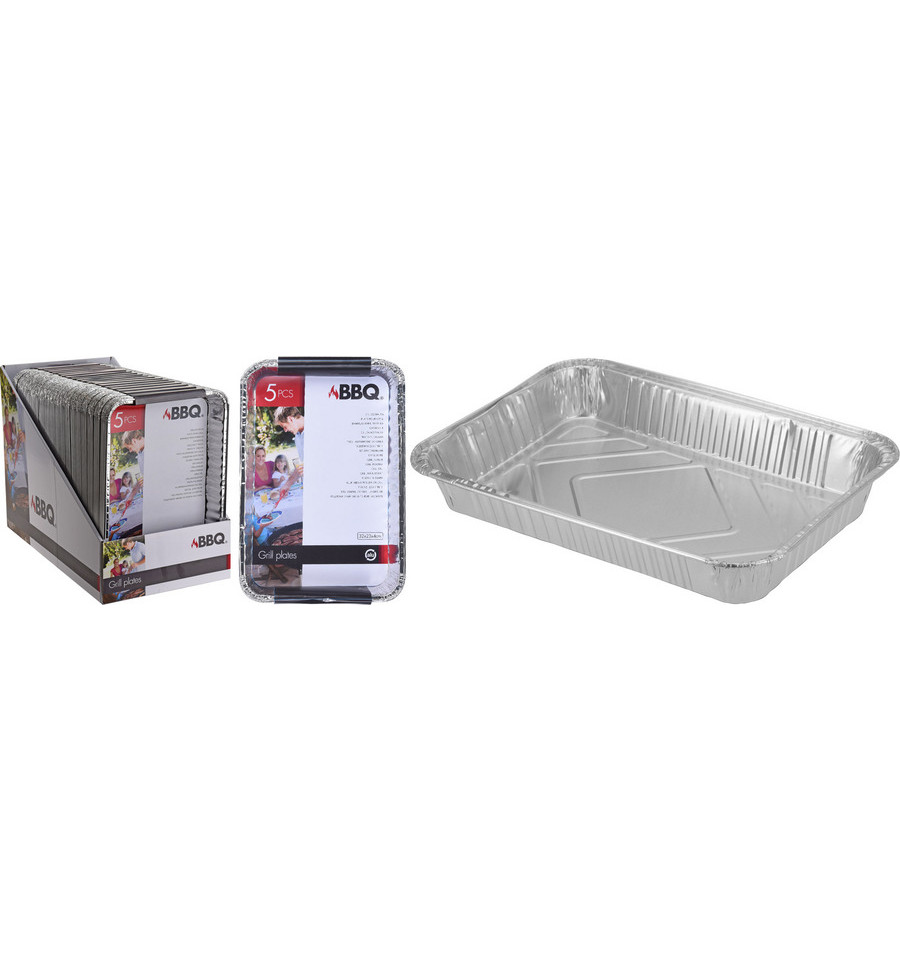 BBQ Schalen Alu Set 32x23cm 5st