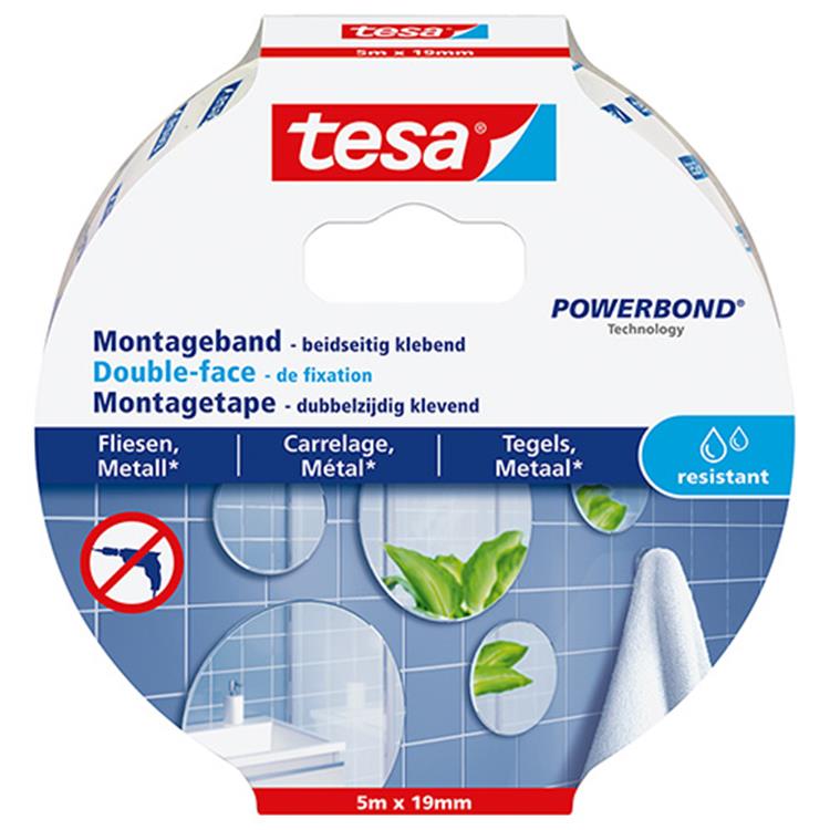 TESA POWERBOND MONTAGETAPE 5MX19MM WATERPROOF