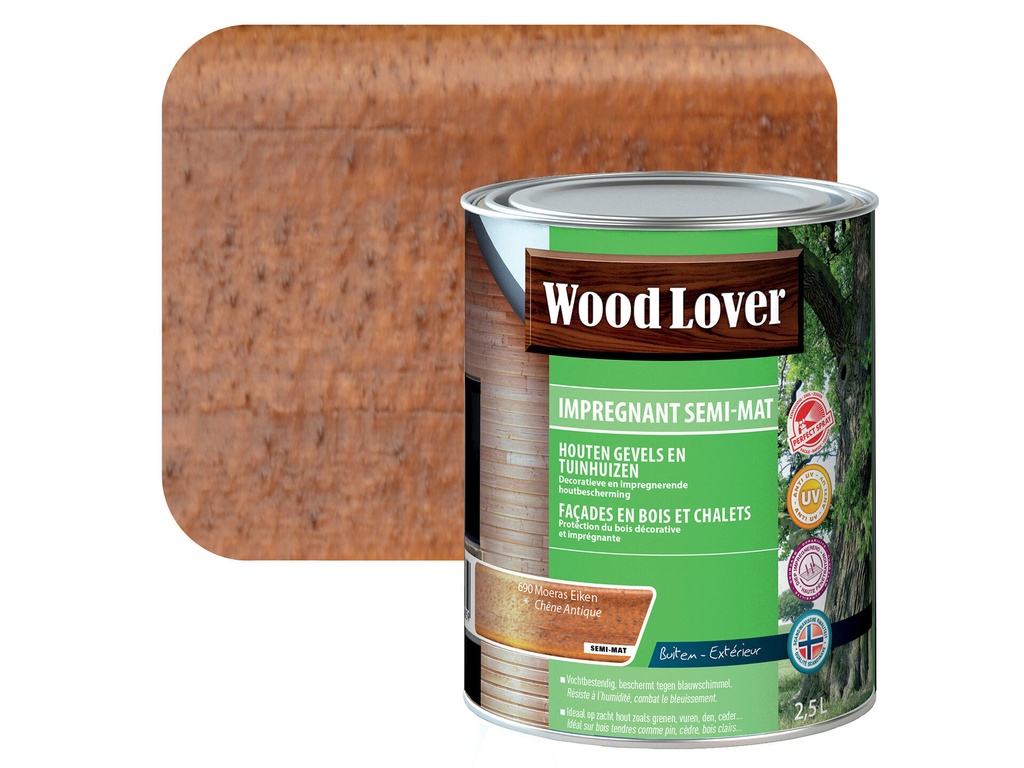 WOODLOVER IMPREGN. SEMI-MAT 690 MOERAS EIKEN 2,5 LITER