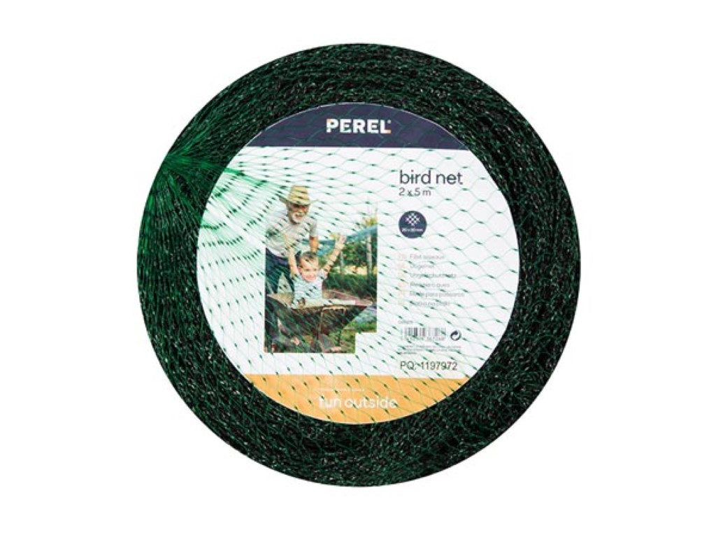 Vogelnet, Polyester, Maaswijdte 2 cm², 2 x 5 m, Groen
