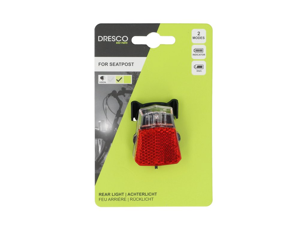 Dresco Led Batterij Achterlicht Sprint Zadelpen