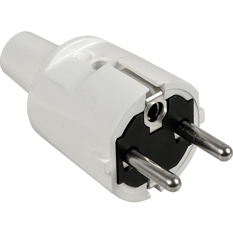 Stekker pvc mannelijk 16A wit Famatel