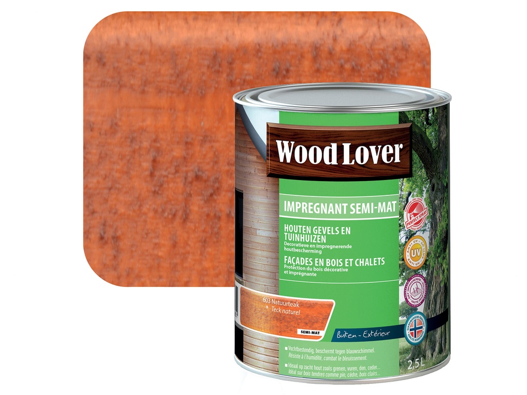 WOODLOVER IMPREGN. SEMI-MAT 603 NATUURTEAK 2,5 LITER