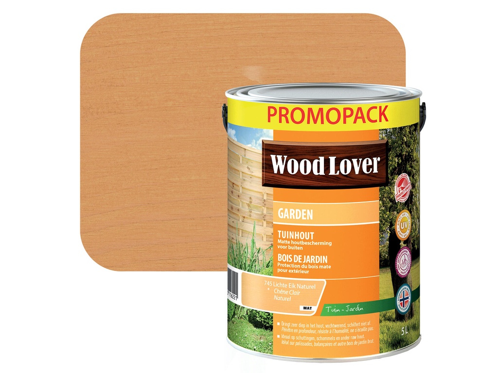 WOODLOVER GARDEN 745 LICHTE EIK NATUREL 5 LITER