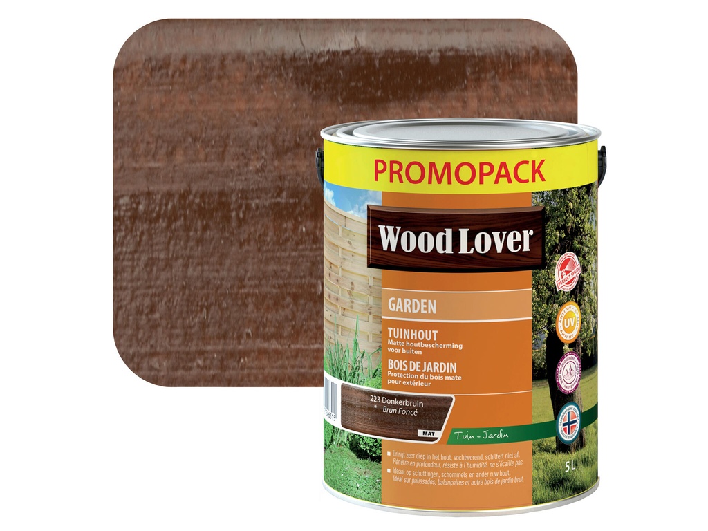 WOODLOVER GARDEN 223 DONKERBRUIN 5 LITER