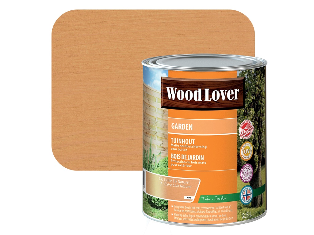 WOODLOVER GARDEN 745 LICHTE EIK NATUREL 2,5 LITER