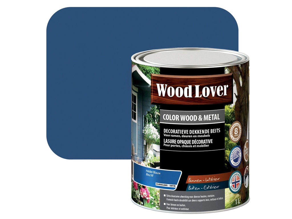 WOODLOVER COLOR WOOD&METAL 870 HELDER BLAUW 1 LITER