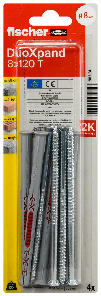 fischer constructieplug DuoXpand 8 x 120 T 4st