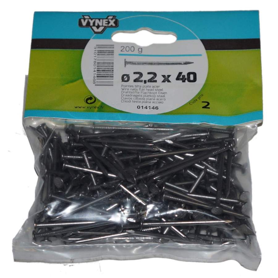 Vynex Draadnagels Platkop 2,2X40 200gr