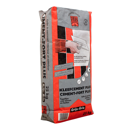 PTB-KLEEFCEMENT PLUS GRIJS 25KG