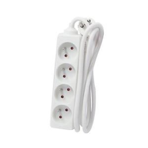 STEKKERBLOK 4-VOUDIG MET SNOER 1,5 METER 3x1,5 16A WIT