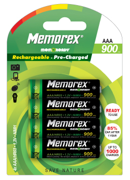 MEMOREX READY Oplaadbare batterijen X4 HR03/AAA/900mAh