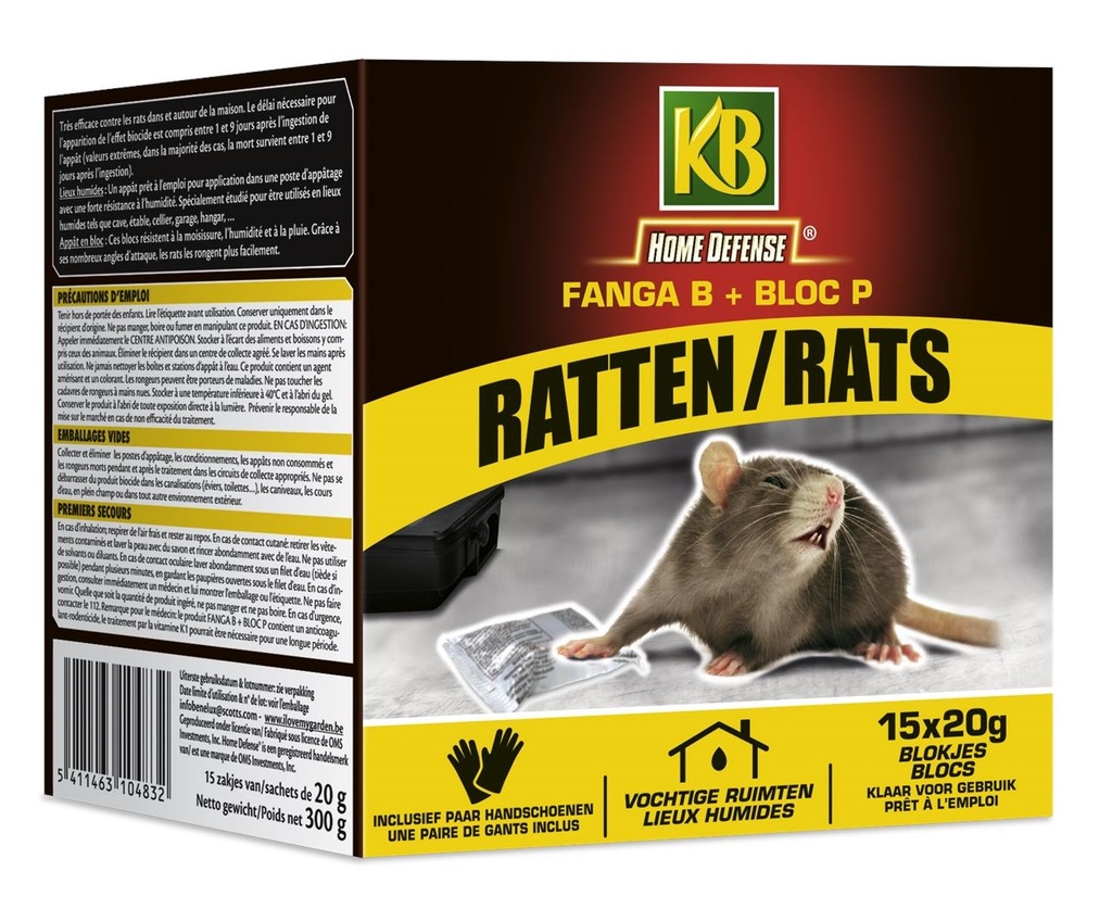 KB Home Defence Ratten Bloc 15X20gr