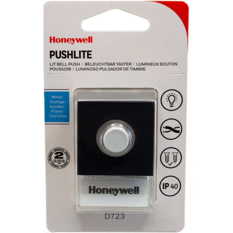 Honeywell Beldrukknop Pushlite D723 zwart