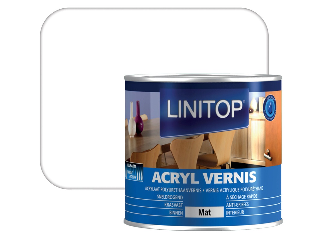 Linitop Vernis Acryl Mat 0,25l Kleurloos