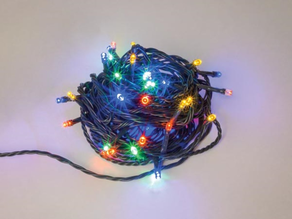 Kerstlichtjes Maxilight LED - 8 m - 120 multicolor lampen - groene draad