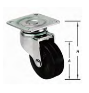 ZWENKWIELTJE ZWART RUBBER 42MM