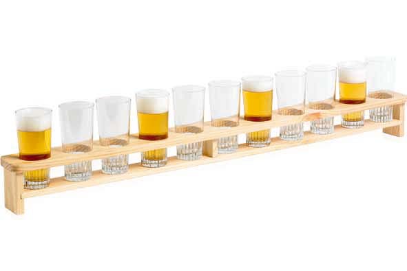 BIERLAT 1M VR 11 GLAZEN 22CL HOUT FSC-HOUT