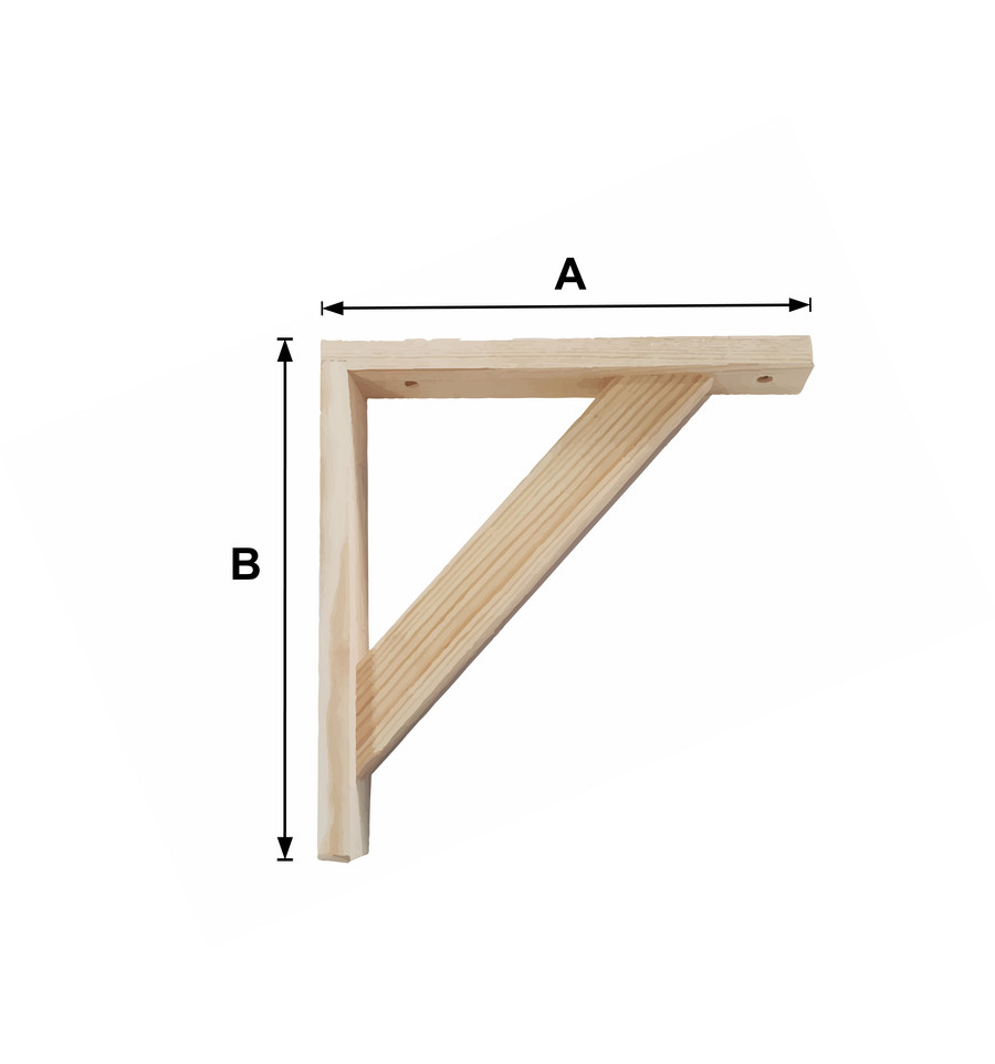 Plankendrager Met Steun Hout - 250x235mm