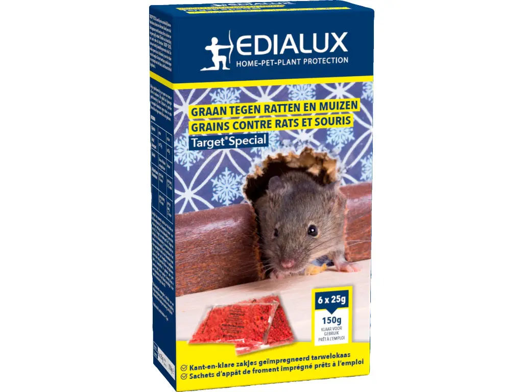 Edialux Target Special Graan Tegen Ratten en Muizen 6x25 g