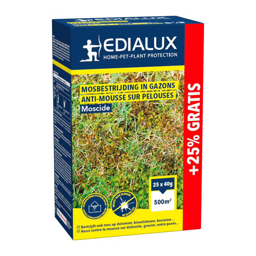 Edialux Moscide Mosbestrijding in Gazons 800+200g gratis