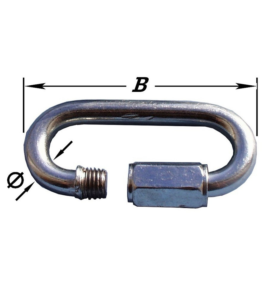 Noodschakel met Moer Verzinkt - 5x49mm